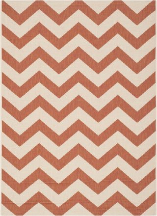 Safavieh Alfombra chevron de polipropileno naranja/beige, 122 x 170 cm