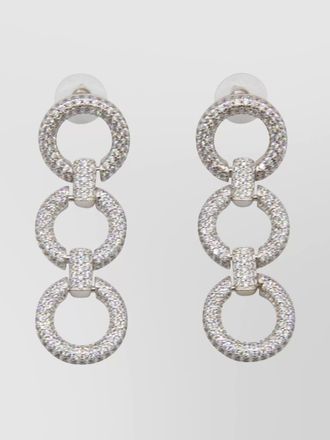 Self Portrait crystal-embellished drop earrings