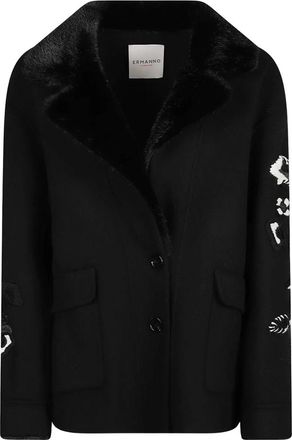 Ermanno Scervino Single-Breasted Coat - Dames - Mantel - Zwart - M - Jassen