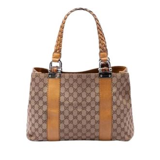 Gucci Bolso Tote de Lona Pre-owned - Pre-owned - Mujer - Beige - ONE SIZE