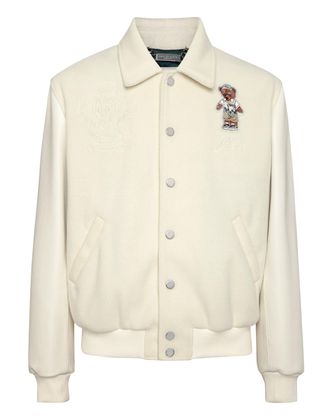 Philipp Plein Leren Bomber Teddy