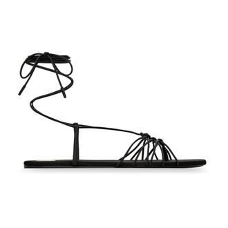 Saint Laurent Flat Sandals, female, Black, Size: 8 1/2 US Babylone Flat Sandals