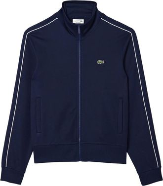 Lacoste blauwe overhemden - Heren - Vesten met rits - Blauw - XS - Katoen - Hoodies & sweatvesten