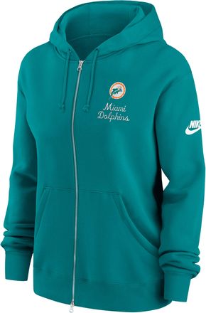Nike Miami Dolphins Phoenix Rewind Nike Womens NFL Full-Zip Hoodie in Green | 01D64DZ9PV-AU3