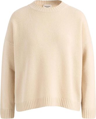 Max Mara Wkdsibari Ronde Hals Trui - Dames - Ronde hals truien - Beige - S - Wol - Truien & Vesten