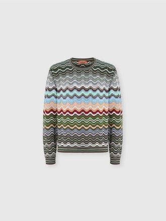 Missoni Crew-neck Cotton And Viscose Chevron Pullover With Greek Motif in Multicoloured at Nordstrom, Size 52