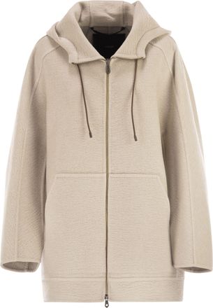 Max Mara Gradi Double Layered Pure Cashmere Sweatshirt Coat