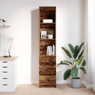 Berkfield Home Highboard Old Wood 37.5x35x180 cm Engineered Wood in Brown
