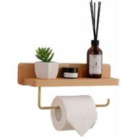 OEM Porte Papier Toilette Doble Instalaci&oacute;n Bois Massif H&ecirc;tre D&eacute;rouleur Soporte Papel Wc Mural Autoadhesivo Monedas Arrondis Porte Rouleau De Papier D&eacute;cor