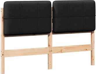 vidaXL Upholstered Headboard Brown and Black 120 cm Solid Pine Wood vidaXL