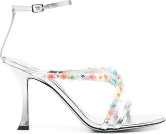 Jimmy Choo London 100 mm Blanche sandalen - Zilver