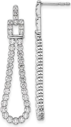 Diamond2Deal 14K White Gold 1.65 ct Lab Grown Diamond Loop Dangle Earrings VS Clarity, G-H Color