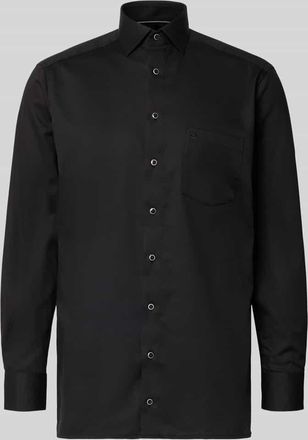 Olymp Regular Fit Businesshemd aus Baumwolle mit Kentkragen in Black, Gr&ouml;&szlig;e 39