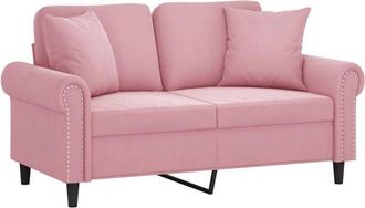 vidaXL Sofá de 2 plazas con cojines terciopelo rosa 120 cm vidaXL