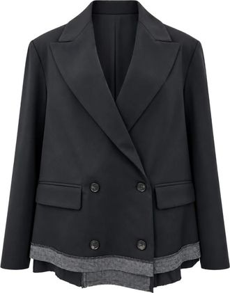 PDR Phisique Du Role Dubbele-rijige Blazer - Dames - Blazers - Zwart - M - Wol - Jassen