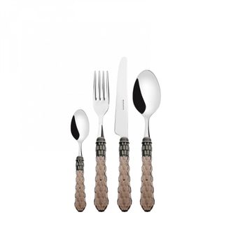 Bugatti 24 Piezas Cubiertas Colocadas En Estuche De Madera De Tabaco Transparente Cristallo Ghiera Argento Antico Bugatti