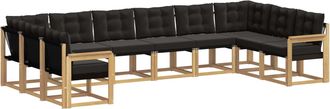 vidaXL Conjunto De Sof&aacute;s De Exterior 10 Uds. Blanco Y Negro Vidaxl