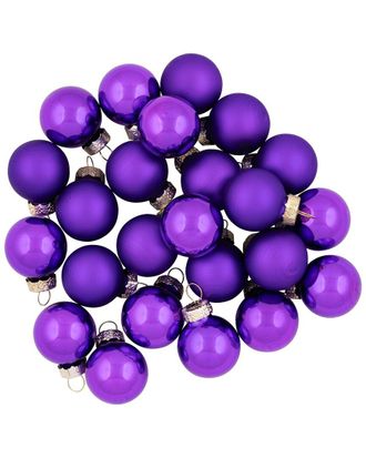Northern Lights Dnu Unprofitable Northlight 24Ct Purple 2-Finish Glass Ball Christmas Ornaments 1In (25Mm)