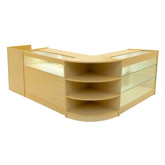 MonsterShop Hyperion LED Shop Counter Set K1200, B1200, TB60 & LM60 - Maple in Beige