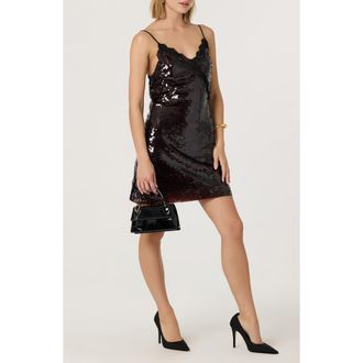 ASTR the Label Lexy Sequin Minidress in Wine at Nordstrom Rack, Size X-Small