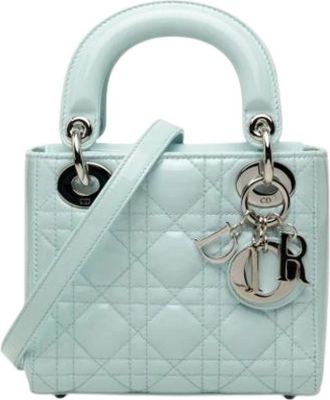 Dior Pre-owned Lady Dior - Dames - Vintage Handtas - Blauw - ONE Size - Leer - Vintage
