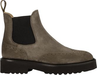 Doucal's Brogue Chelsea Enkellaarsjes - Dames - Chelseaboots - Groen - 36 EU - Su&egrave;de - Schoenen