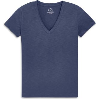 primary Adult Classic Slub V-Neck Tee in Sunwashed Navy at Nordstrom, Size Xx-Large