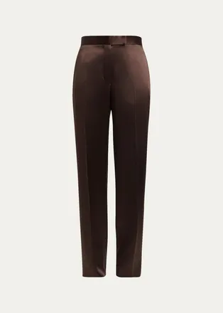 Tom Ford Silk Satin Wide-Leg Pants