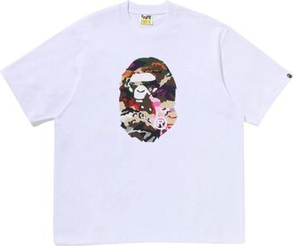 A Bathing Ape Hybrid Camo Ape Head Relaxed Fit T-Shirt White 0ZXTEM337101RWHX