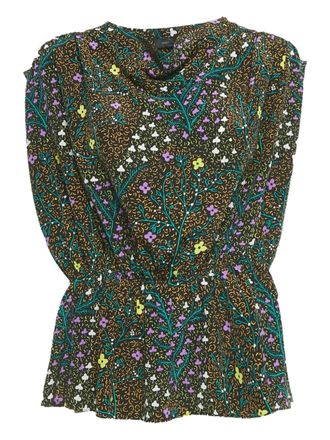 Joseph floral-print silk top - women - Silk - M - Black