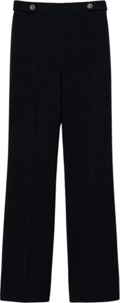 Twinset High-waist cady cr&ecirc;pe broek - Dames - Wijde Broeken - Blauw - S - Leer - Broeken
