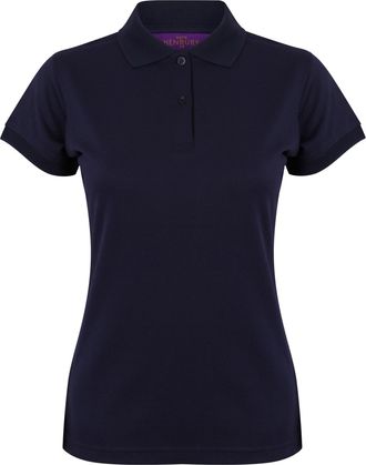 Henbury Womens/Ladies Coolplus Fitted Polo Shirt (L) (Oxford Navy)