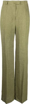 Max Mara Wide Broeken - Dames - Wijde Broeken - Groen - S - Broeken