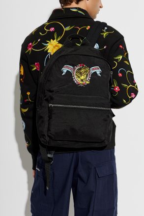 Kenzo Backpack With A Sewn-on Logo, Mens, Black