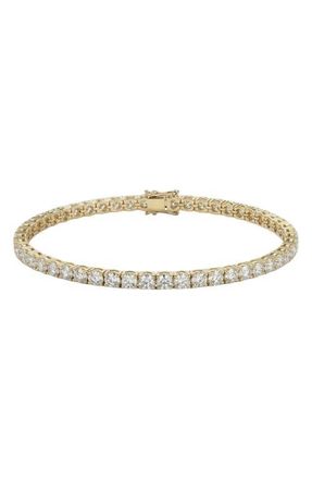 The M Jewelers NY The Thin Essential Cubic Zirconia Tennis Bracelet in Gold at Nordstrom