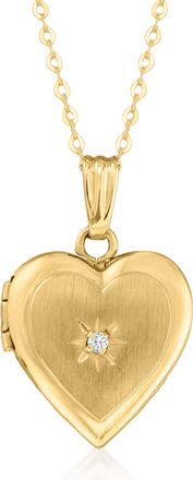 Canaria Canaria Diamond-Accented Heart Locket Necklace in 10kt Yellow Gold