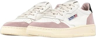 Autry Womens Medalist Low Sneakers In White, Powder Pink And Black