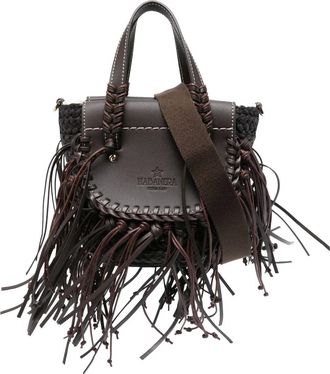 Cuba Lab Habanera bucket bag - women - Raffia/Calf Leather - OS - Brown