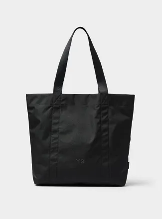 Yohji Yamamoto Mens Tone-on-tone logo tote bag