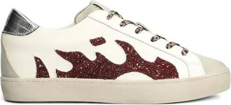Gamin Dopamine glitter-flame sneakers - White