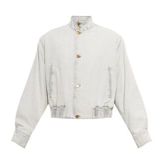 Jil Sander Ge&iuml;soleerd Denimjack met opstaande kraag - Heren - Spijkerjassen - Grijs - L - Leer - Jassen