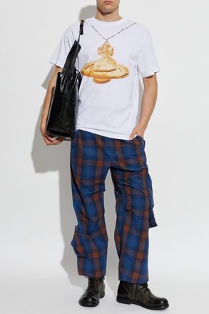 Vivienne Westwood T-shirt Gold Orb Classic, Mens, White