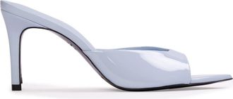 Black Suede Studio Brea 80 Mule in Sky Blue Patent Leather at Nordstrom, Size 38.5