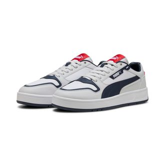 Puma Sneaker PUMA COURT CLASSIC STREET, Damen, Gr. 42,5, weiss (puma wei&szlig;, puma navy, feather gray), Synthetik, Schuhe Sneaker