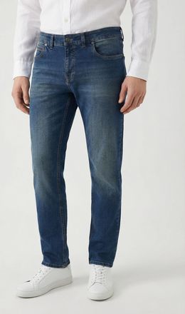 Olymp 5-Pocket-Jeans OLYMP Oskar, Herren, Gr. 30, L&auml;nge 32, indigo, Obermaterial: 98% Baumwolle, 2% Elasthan, Jeans 5-Pocket-Jeans