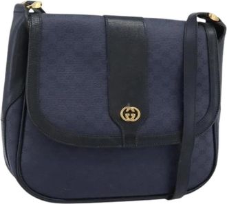 Gucci Pre-owned Vintage Crossbody Bag - Dames - Vintage Schoudertas - Blauw - ONE Size - Leer - Vintage