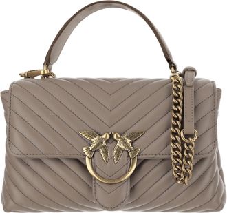 Pinko Chevron Quilted Nappa Leather Bag With Love Birds Buckle
