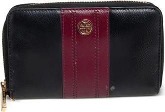 Tory Burch Saffiano leren portemonnee met rits - Zwart