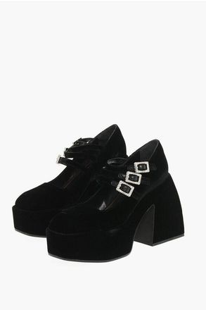 Nodaleto Velour MARIETTA Mary Jane Pumps 12cm size 41