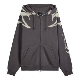 adidas x Y-3 Chito Graphic French Terry Zipper Hoodie Asia Sizing Grey Five KU2252
